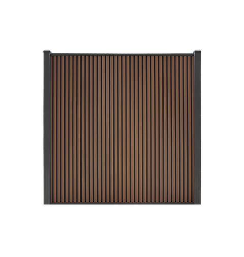 Composiet schutting Rhombus verticaal Walnoot